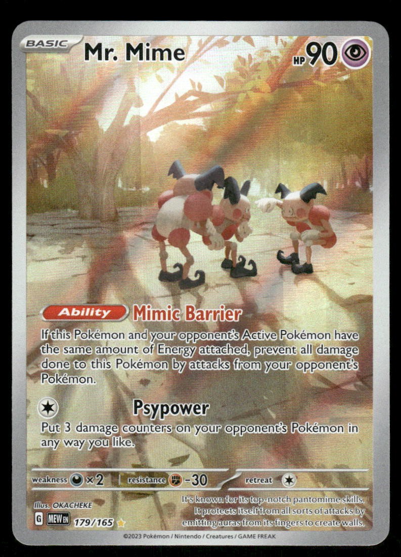 Pokemon Cards Mr. Mime 179/165 151 Illustration Rare NM *20