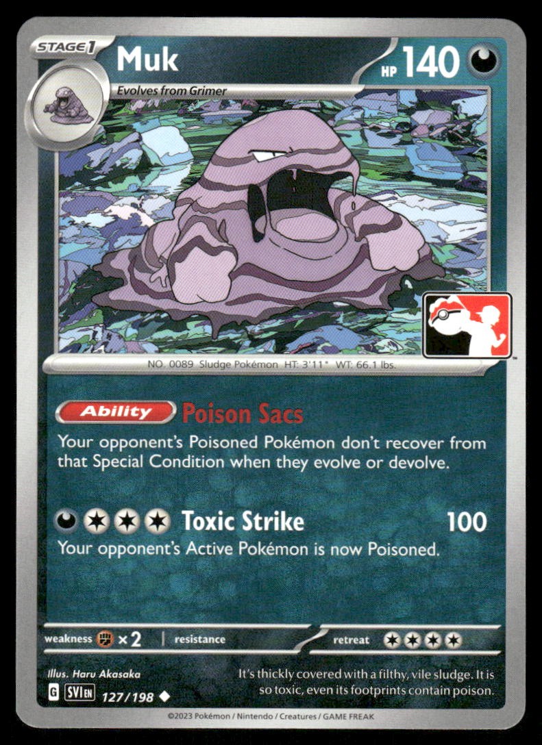 Pokemon Cards Muk 127/198 PRIZE PACK Scarlet & Violet Uncommon NM0