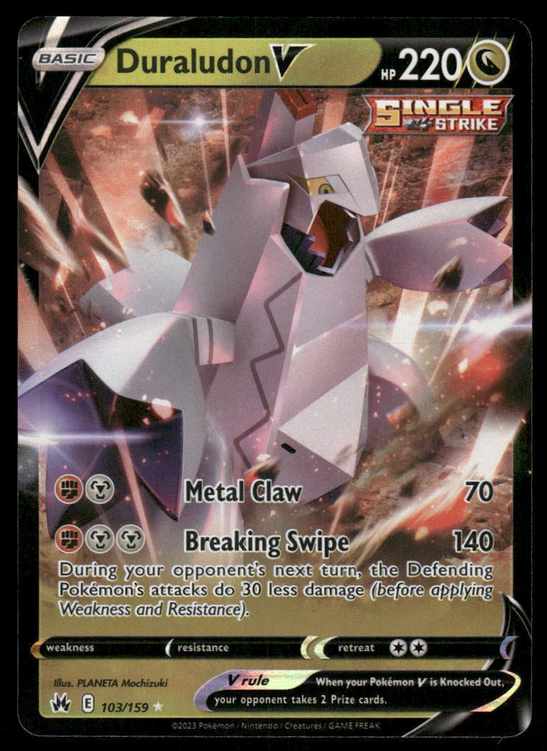 Pokemon Cards Duraludon V 103/159 Crown Zenith Holo Rare V NM *20