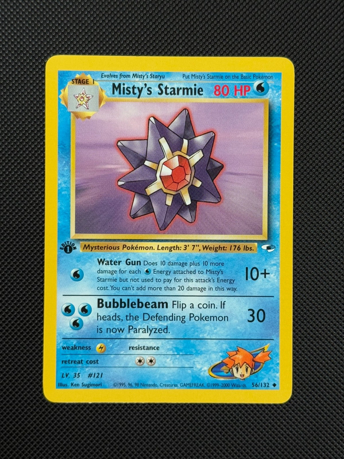 Pokémon Cards Misty's Starmie 56/132 1ST EDITION Gym Heroes WOTC Uncommon1