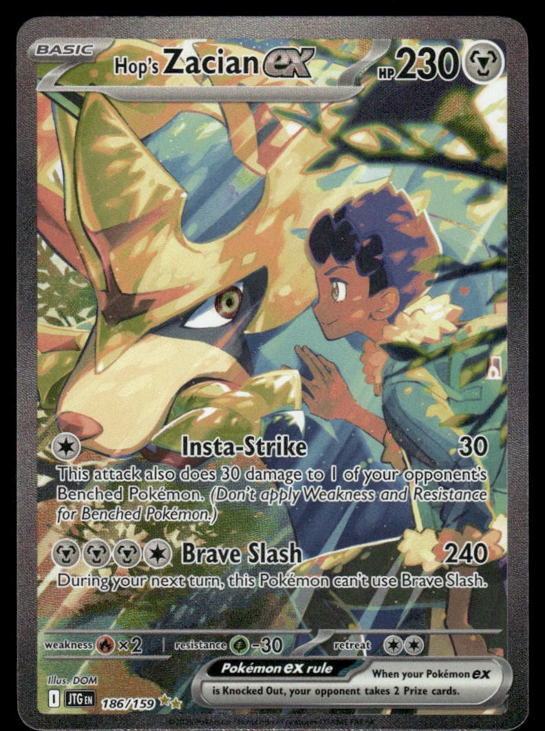 Pokemon Cards Hop's Zacian ex 186/159 Journey Together NM *20
