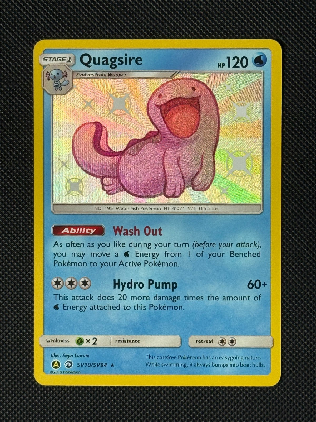 Quagsire SV10/SV94 Holo Pokémon Card Hidden Fates Baby Shiny 0