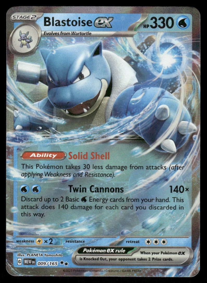 Pokemon Cards Blastoise ex 009/165 151 Double Rare NM *60