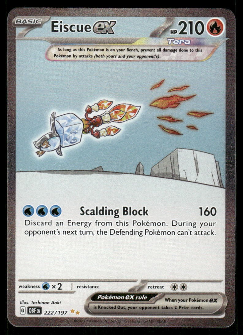 Pokemon Cards Eiscue ex 222/197 Obsidian Flames Special Illustration Rare NM0
