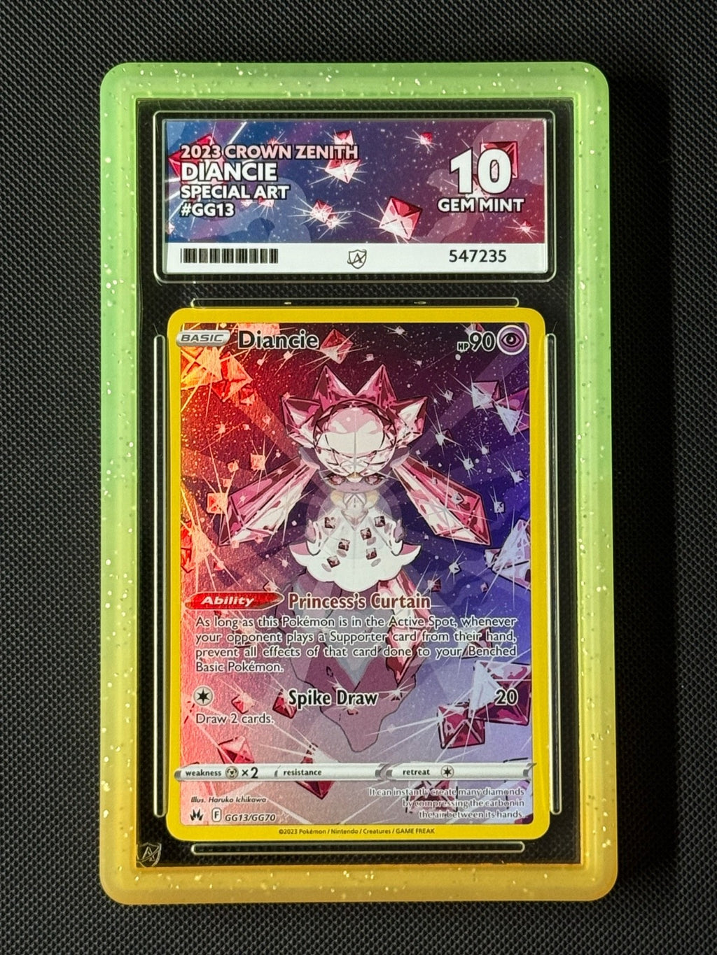 ACE 10 Diancie Gg13/Gg70 Pokémon Card Crown Zenith: Galarian Gallery GEM MINT0