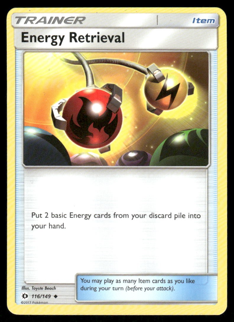 Pokemon Cards Energy Retrieval 116/149 Sun & Moon Uncommon LP0