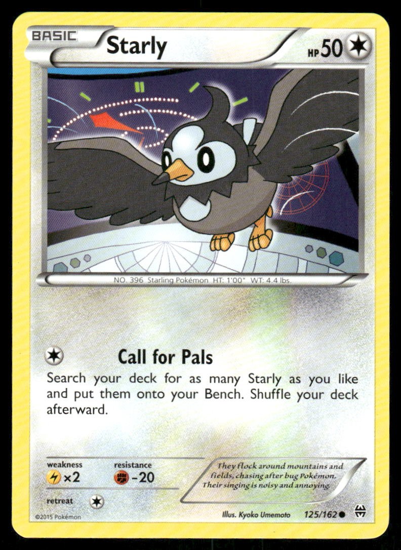 Pokemon Cards Starly 125/162 BREAKthrough XY Common NM0
