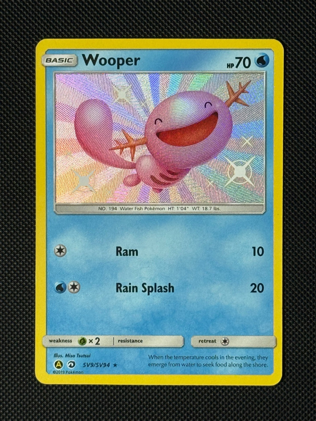 Wooper SV9/SV94 Holo Pokémon Card Hidden Fates Baby Shiny 0