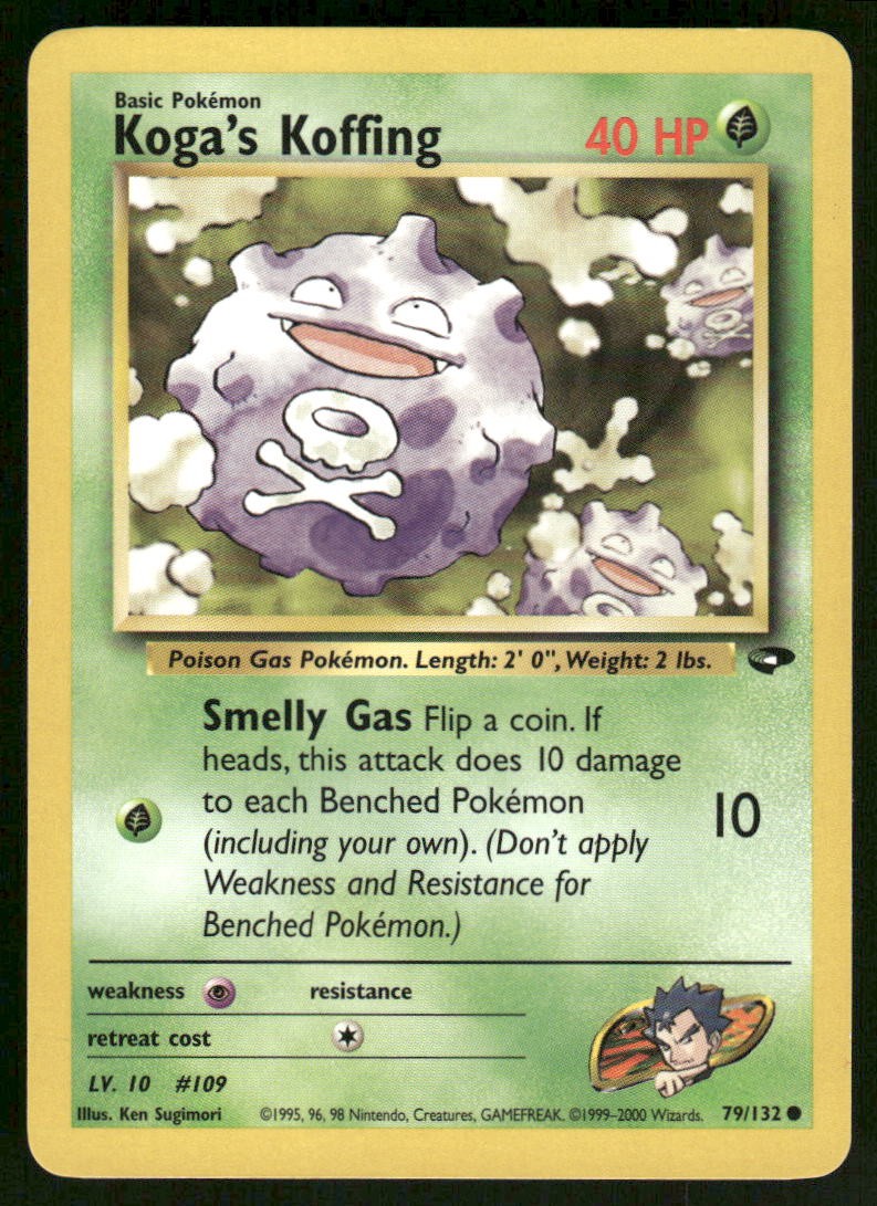 Pokemon Cards Koga's Koffing 79/132 UNLIMITED Gym Challenge WOTC Common NM0