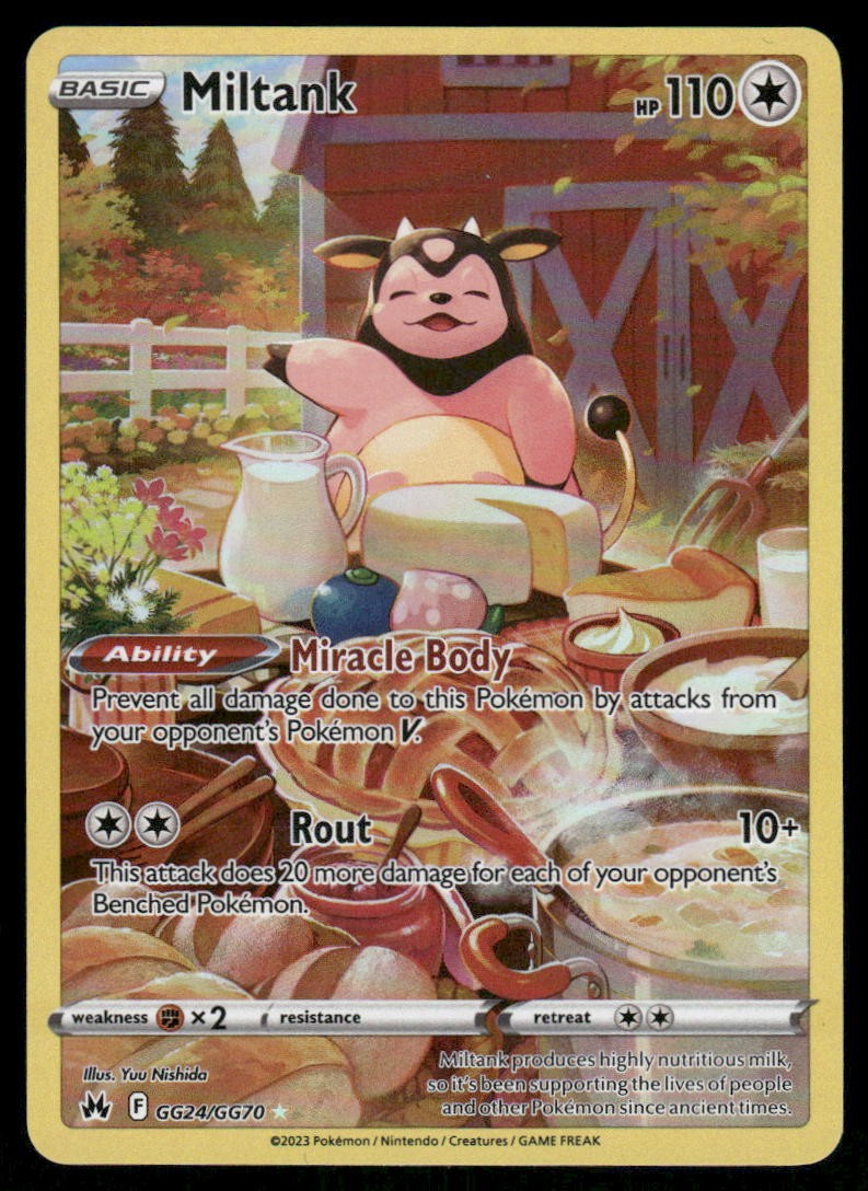Pokemon Cards Miltank GG24/GG70 Crown Zenith Galarian Gallery Holo NM0