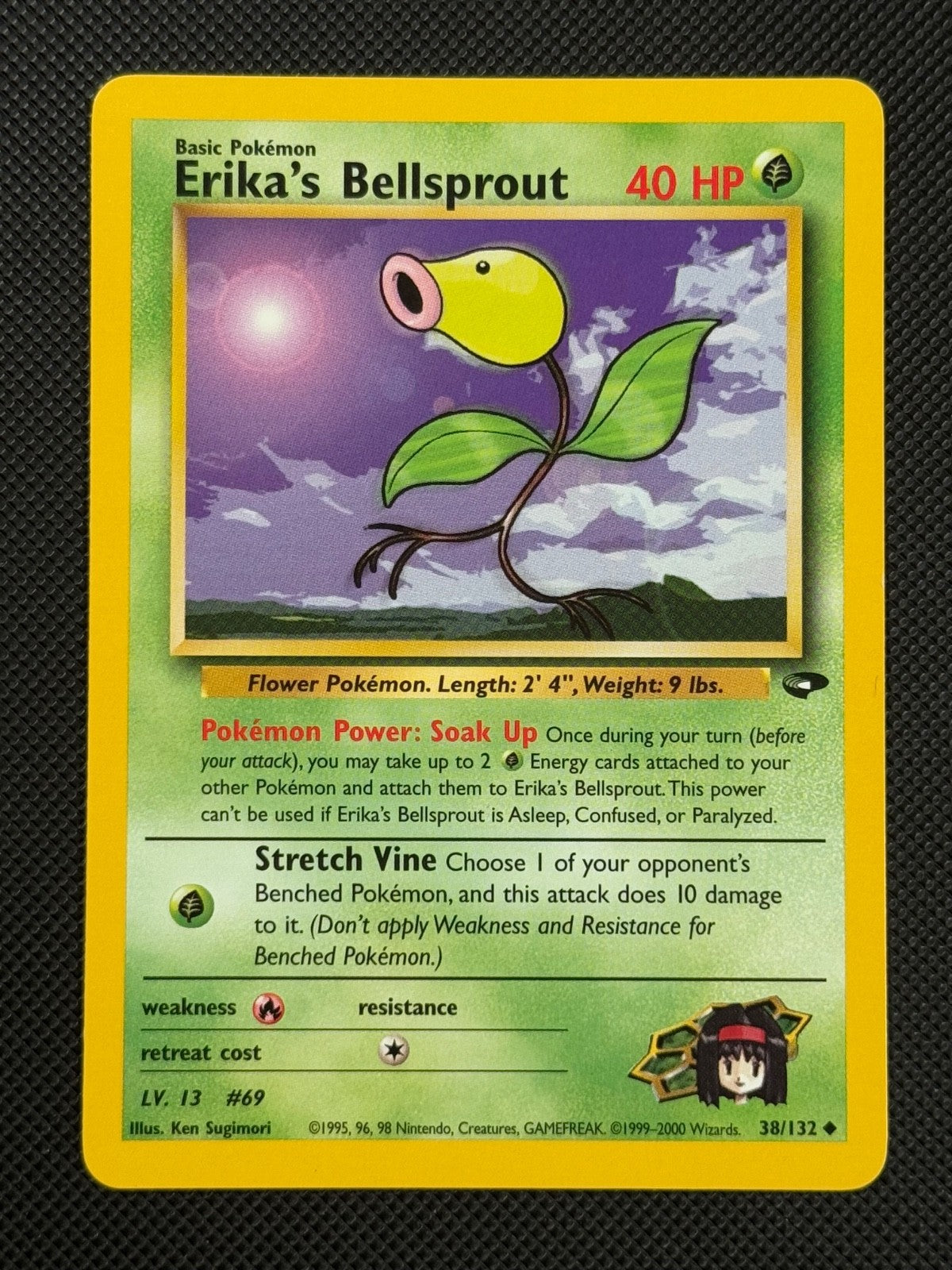 Erika's Bellsprout 38/132 REGULAR Pokémon Card WOTC Gym Challenge Uncommon0