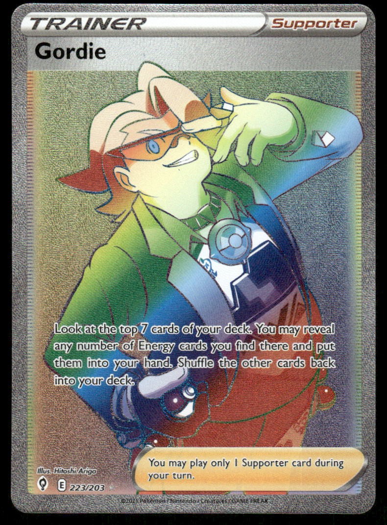 Pokemon Cards Gordie 223/203 Evolving Skies Rainbow Rare  NM0