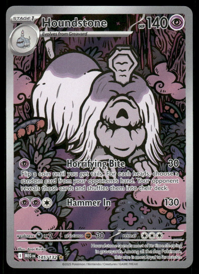 Pokemon Cards Houndstone 145/132 Mega Evolution Illustration Rare NM *20
