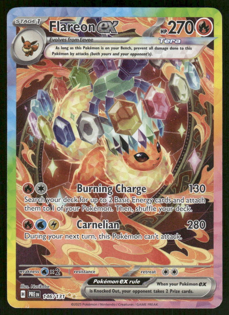 Pokemon Cards Flareon ex 146/131 Prismatic Evolutions NM0