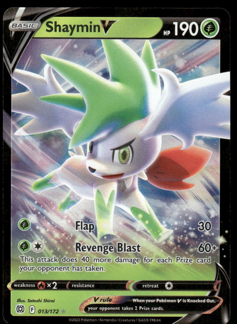 Pokemon Cards Shaymin V 013/172 Brilliant Stars Holo Rare V NM *20