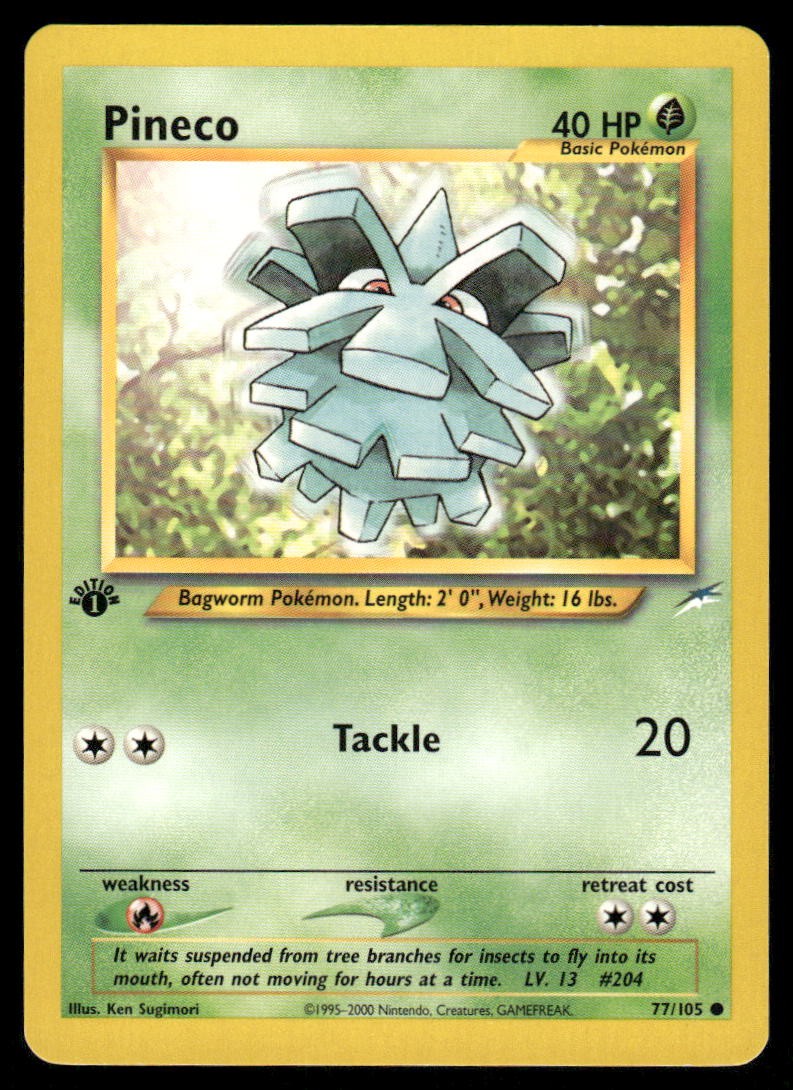 Pokemon Cards Pineco 77/105 1ST EDITION Neo Destiny WOTC Common NM0