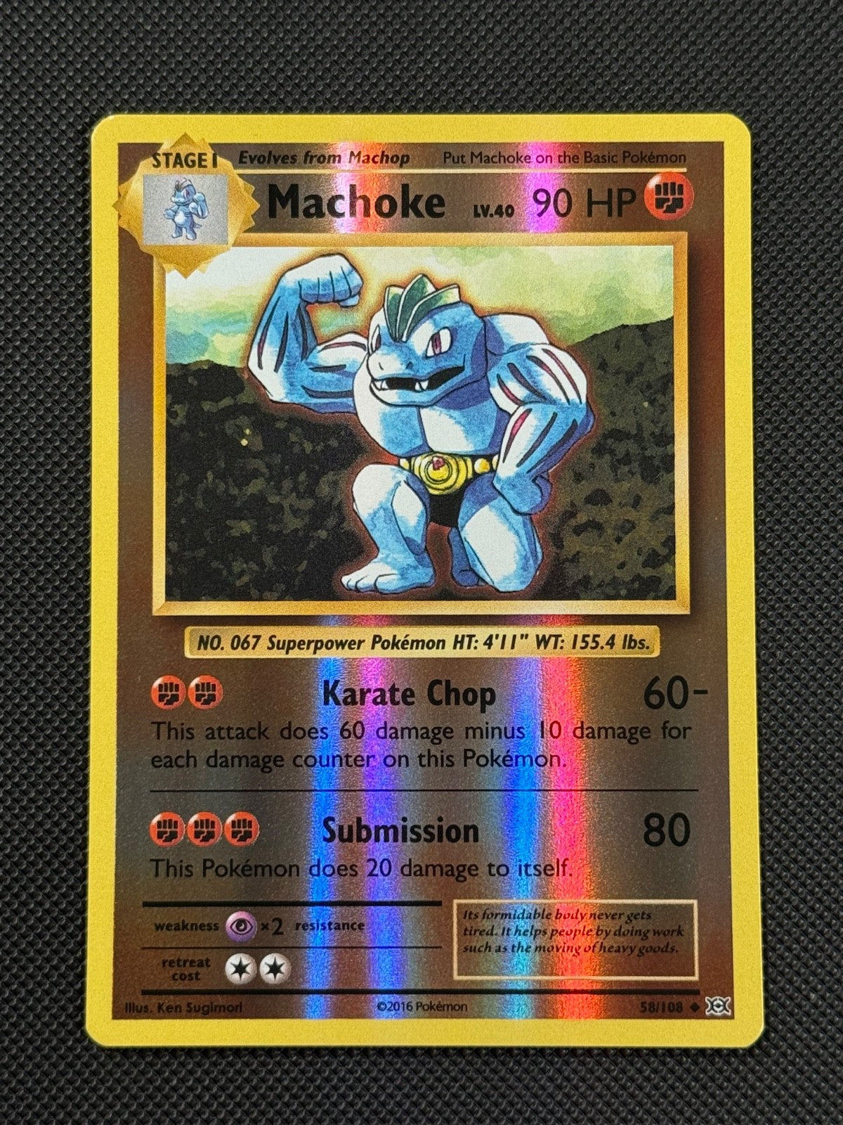 Machoke 58/108 REVERSE HOLO Pokémon Card XY Evolutions Holo Rare0
