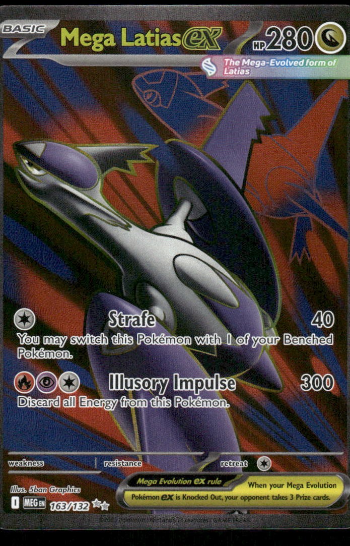 Pokemon Cards Mega Latias ex 163/132 Mega Evolution Ultra Rare NM0