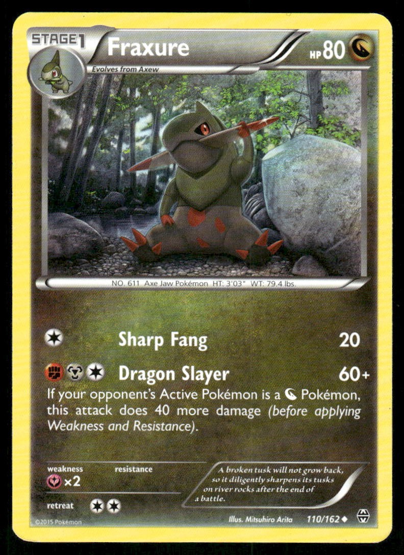 Pokemon Cards Fraxure 110/162 BREAKthrough XY Uncommon NM0