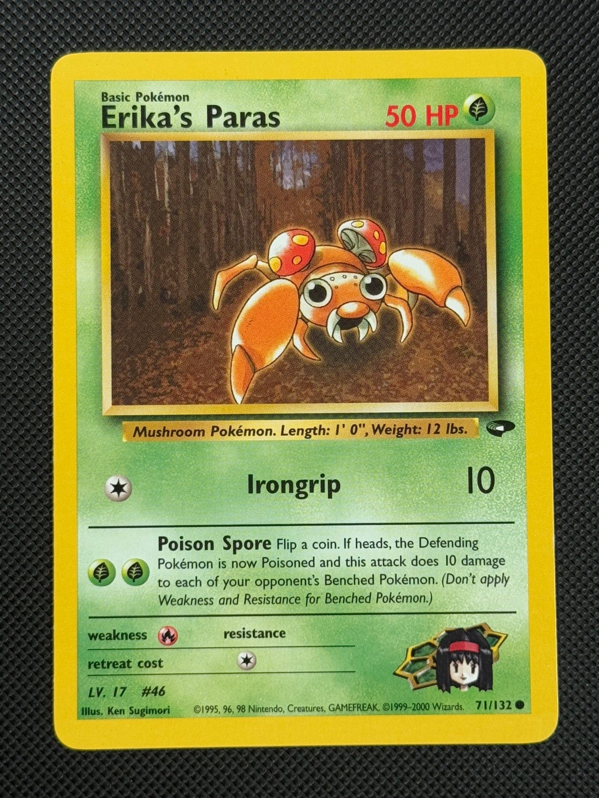 Erika's Paras 71/132 REGULAR Pokémon Card WOTC Gym Challenge Common0