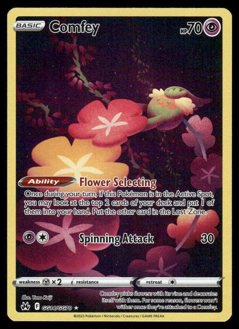 Pokemon Cards Comfey GG14/GG70 Crown Zenith Galarian Gallery Holo NM0