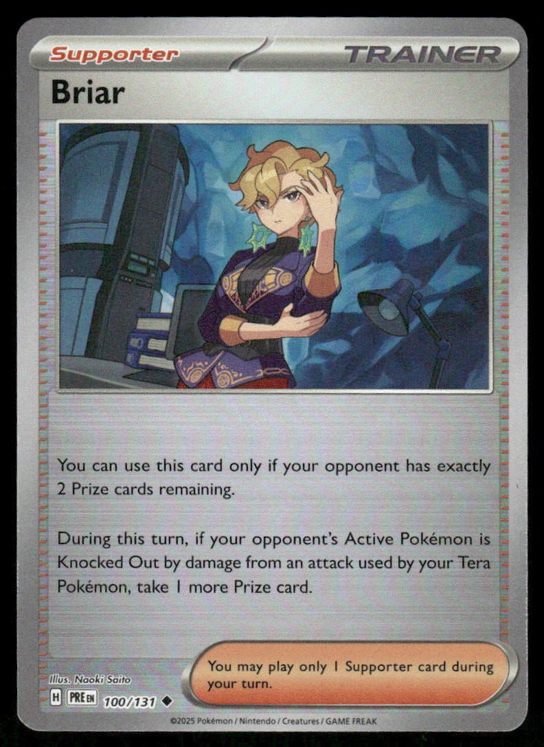 Pokemon Cards Briar 100/131 Reverse Holo Prismatic Evolutions Pokeball NM *50