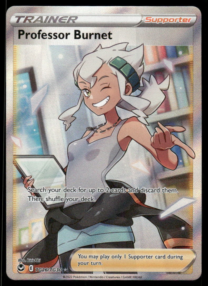 Pokemon Cards Professor Burnet TG26/TG30 Silver Tempest Trainer Gallery NM0
