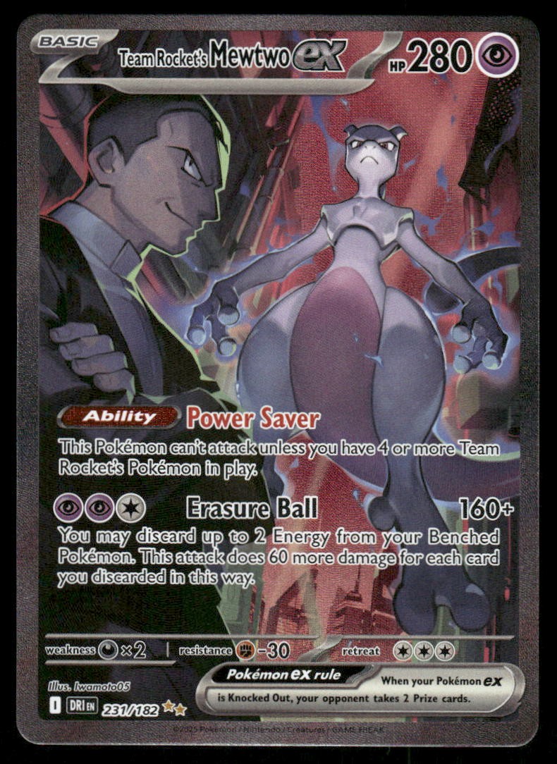 Pokemon Cards Team Rocket's Mewtwo ex 231/182 Destined Rivals NM *40