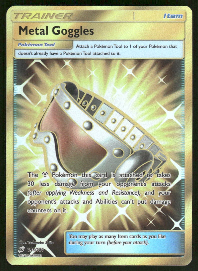Pokemon Cards Metal Goggles 195/181 Team Up Secret Rare NM0