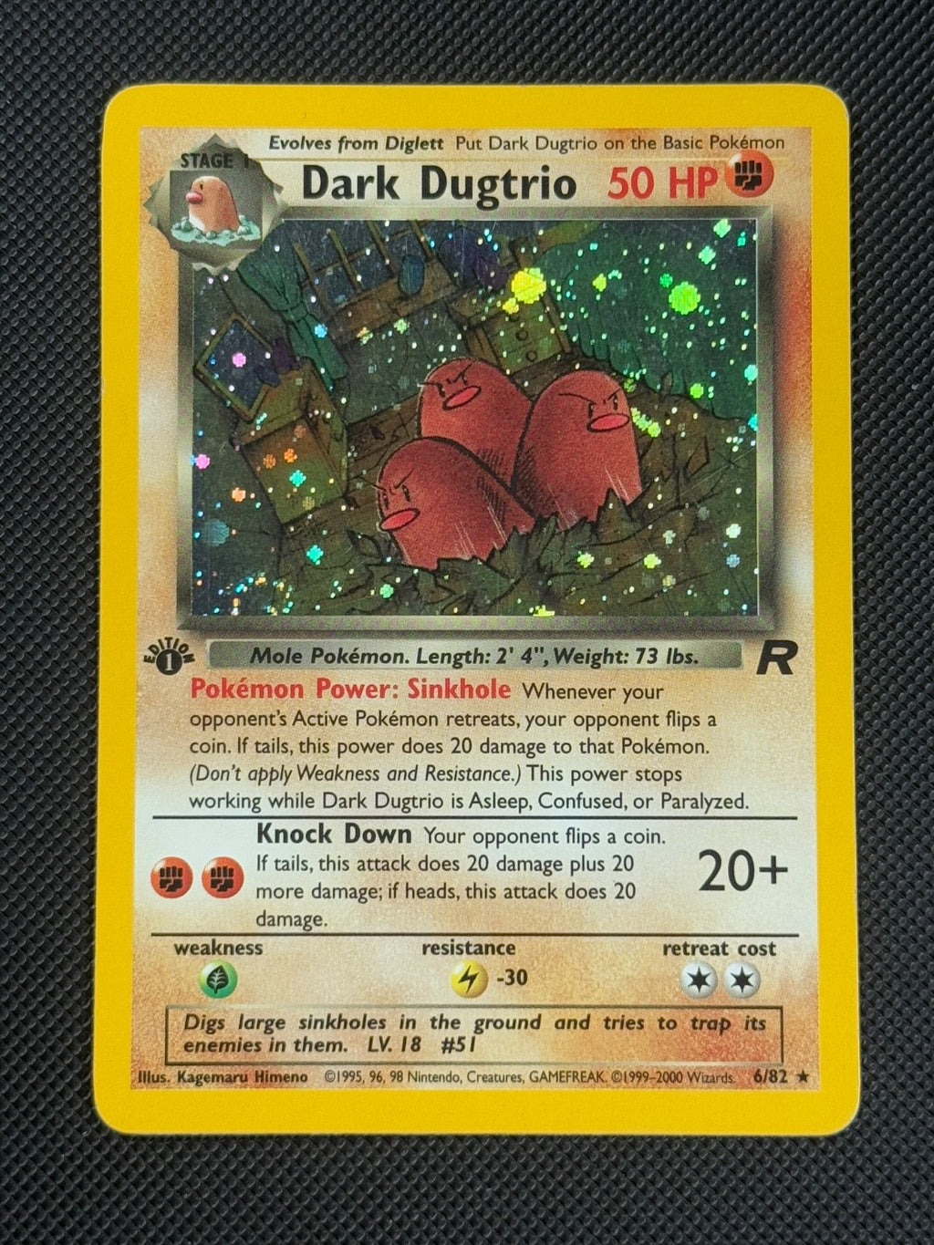 Dark Dugtrio 6/82 1ST EDITION Pokémon Card WOTC Team Rocket Holo Rare0