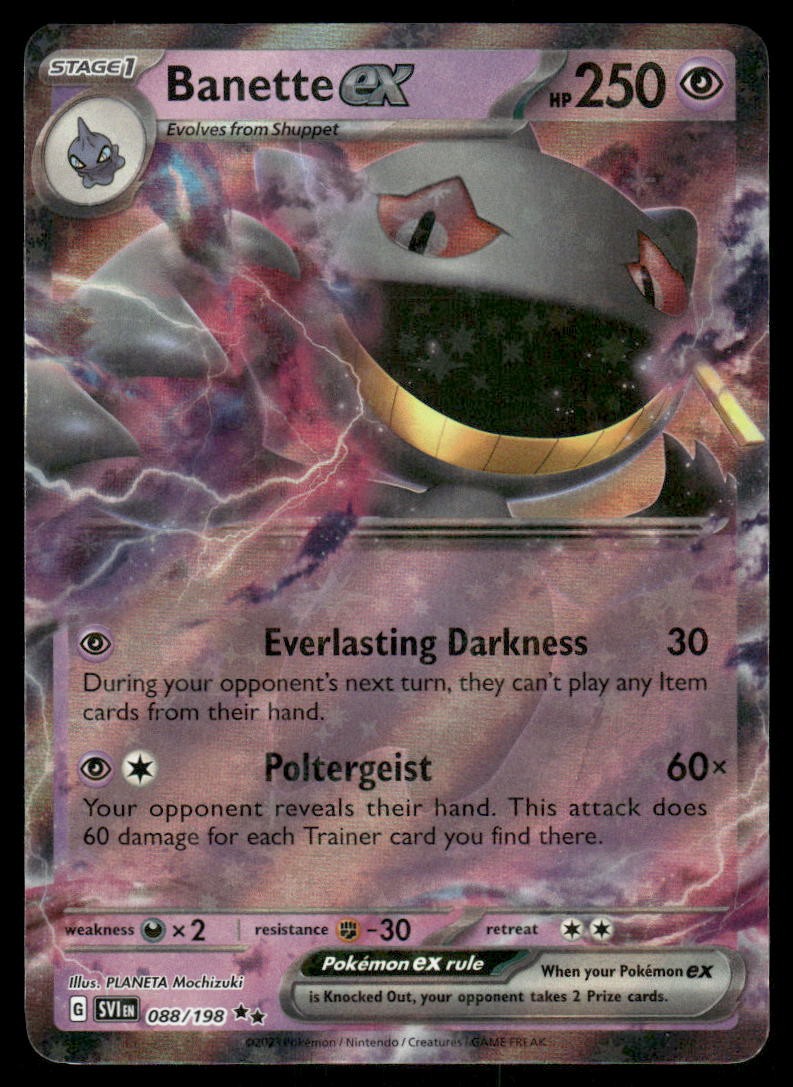 Pokemon Cards Banette ex 088/198 Scarlet & Violet Double Rare NM0