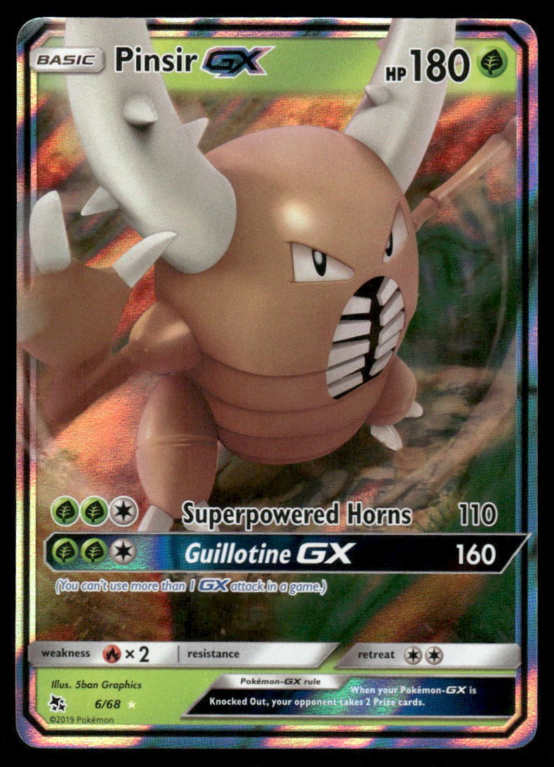 Pokemon Cards Pinsir GX 6/68 Hidden Fates Holo Rare GX NM0