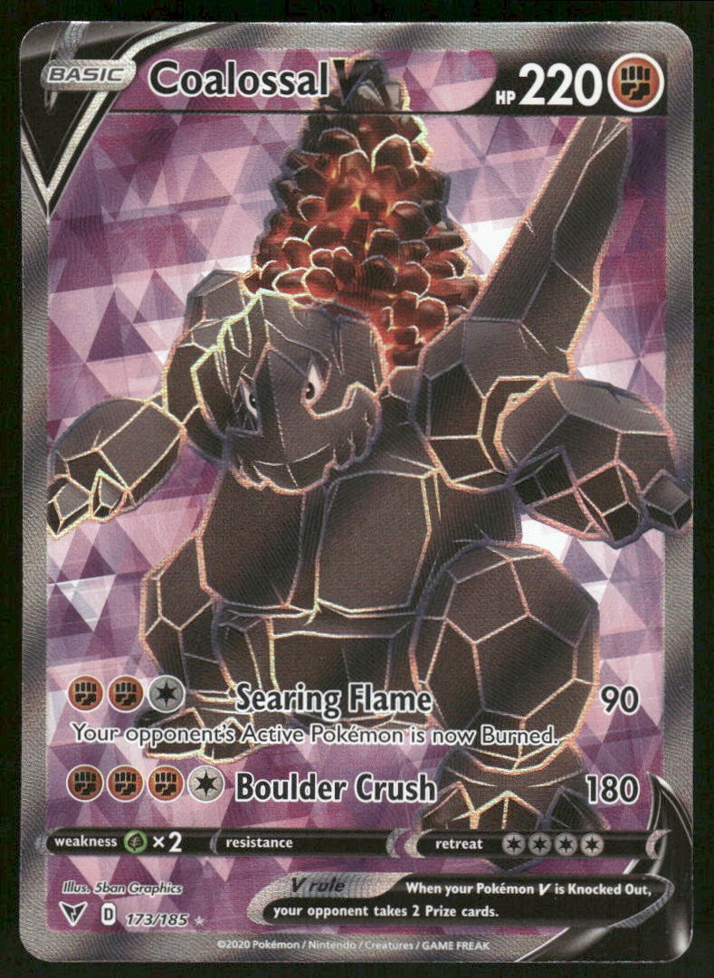 Pokemon Cards Coalossal V 173/185 Vivid Voltage Rare Ultra NM0