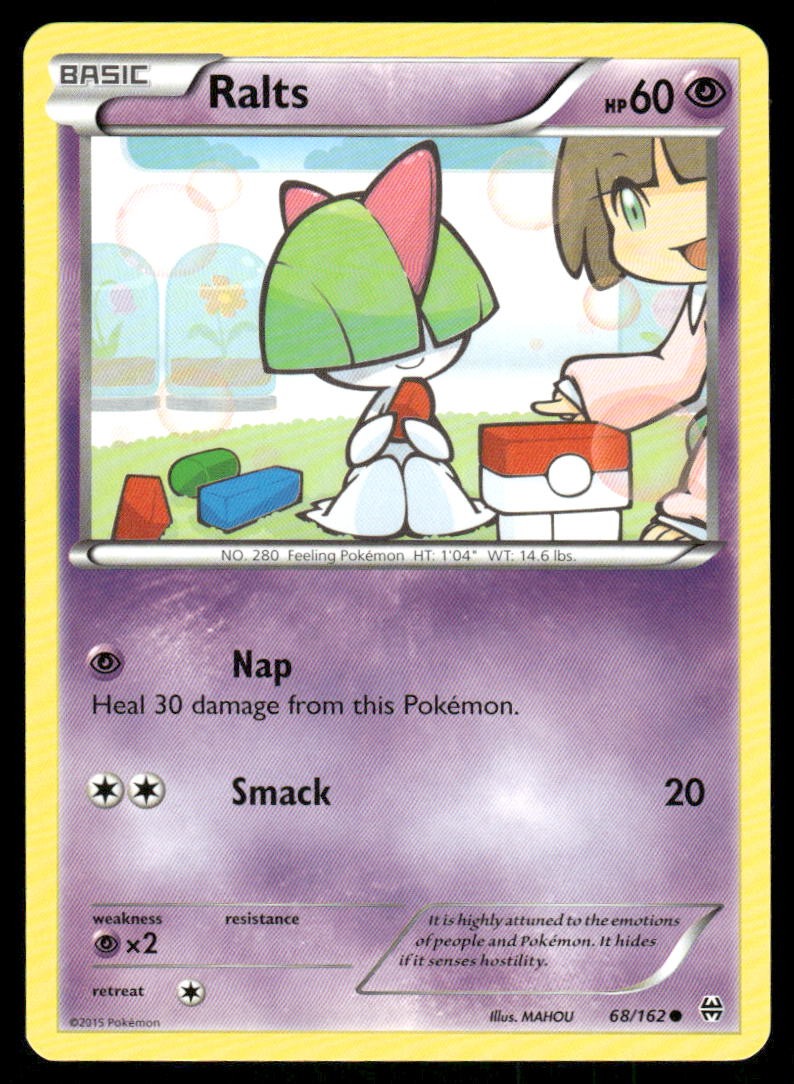 Pokemon Cards Ralts 68/162 BREAKthrough XY Common NM0