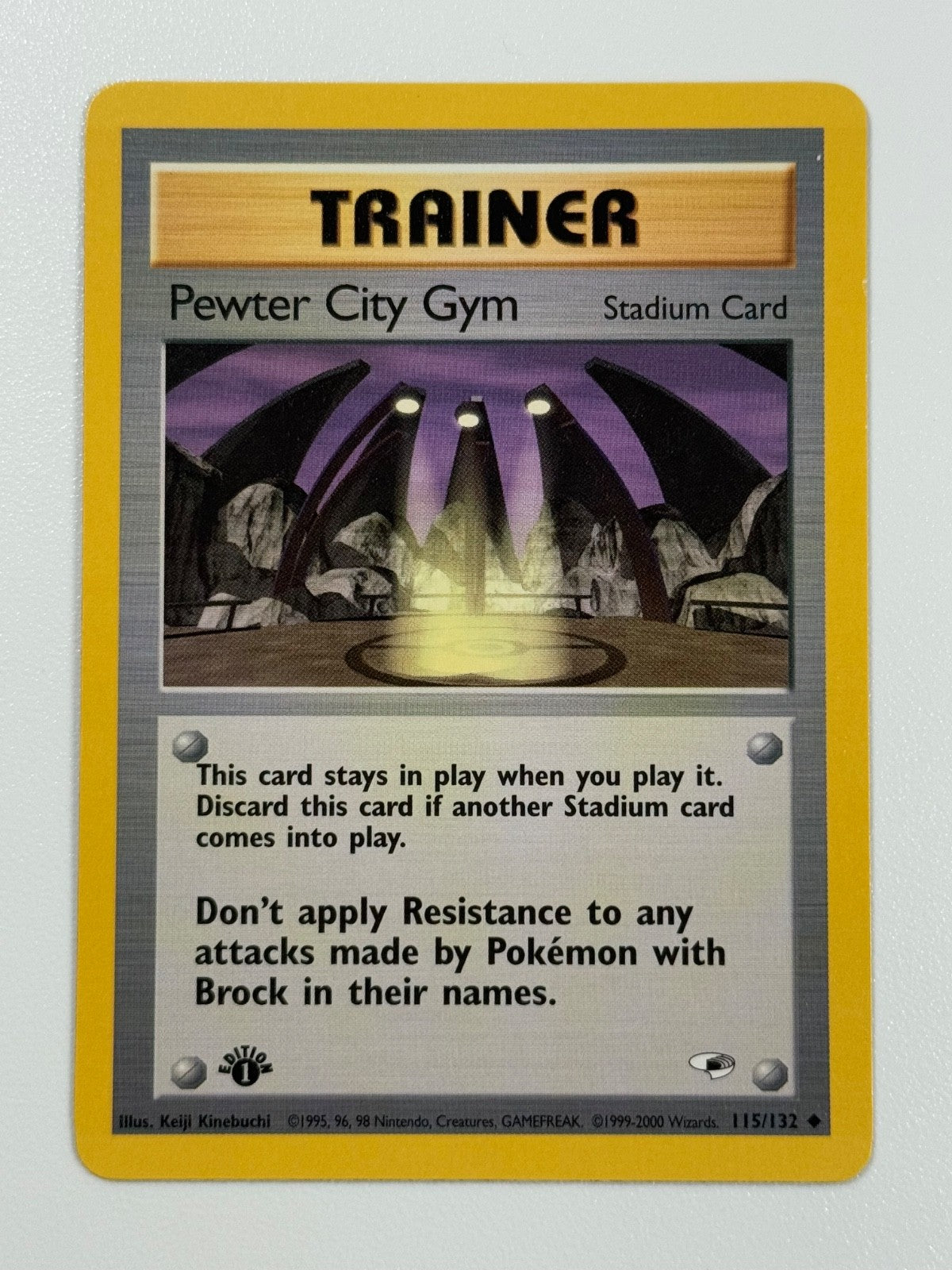 Pokémon Cards Pewter City Gym 115/132 1ST EDITION Gym Heroes WOTC Uncommon0