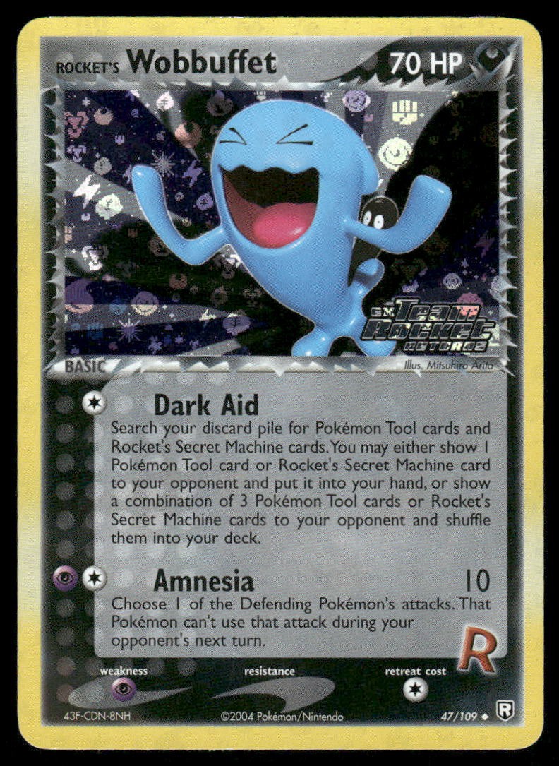 Pokemon Cards Rocket's Wobbuffet 47/109 Team Rocket Returns Uncommon LP0