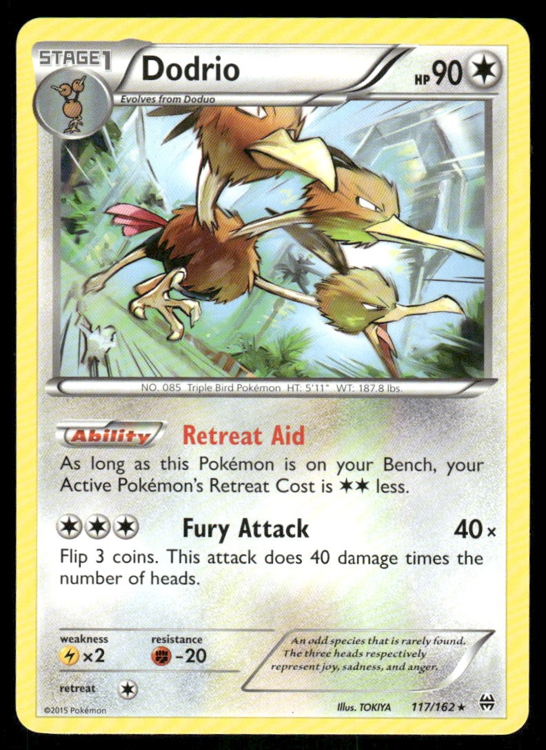 Pokemon Cards Dodrio 117/162 BREAKthrough XY Rare NM0