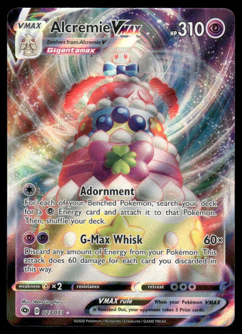 Pokemon Cards Alcremie VMAX 023/073 Champion's Path Holo Rare VMAX NM0
