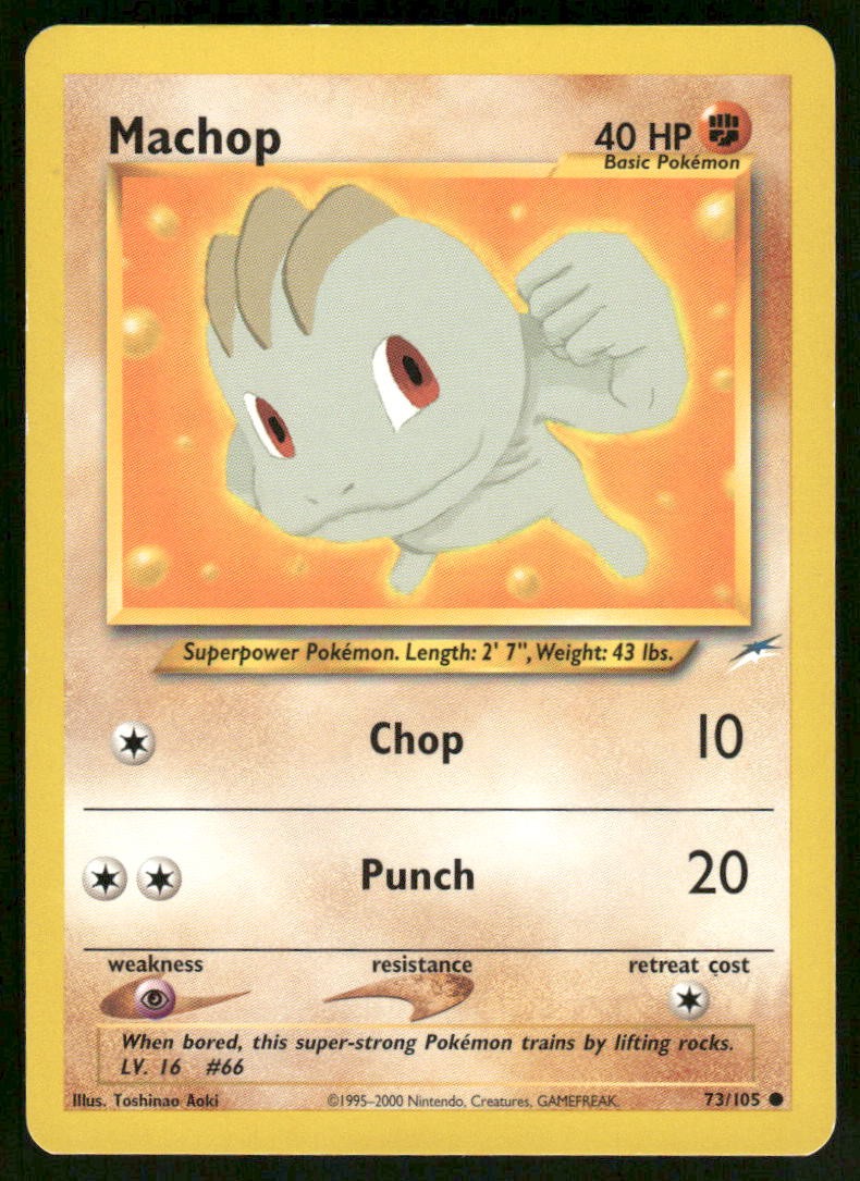 Pokemon Cards Machop 73/105 UNLIMITED Neo Destiny WOTC Common NM0