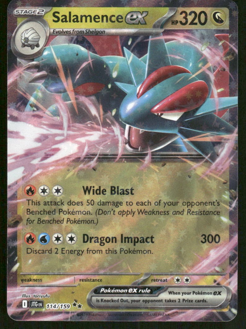 Pokemon Cards Salamence ex 114/159 Journey Together Double Rare NM *30