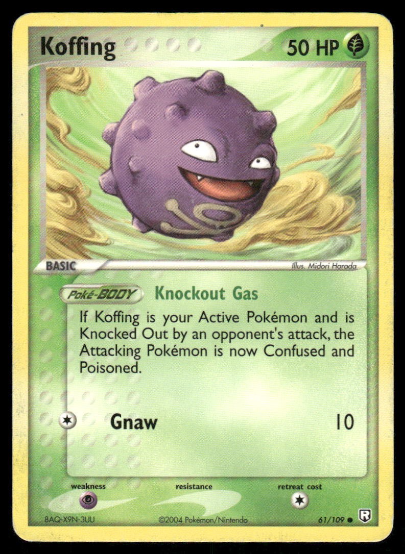 Pokemon Cards Koffing 61/109 Team Rocket Returns Common LP0