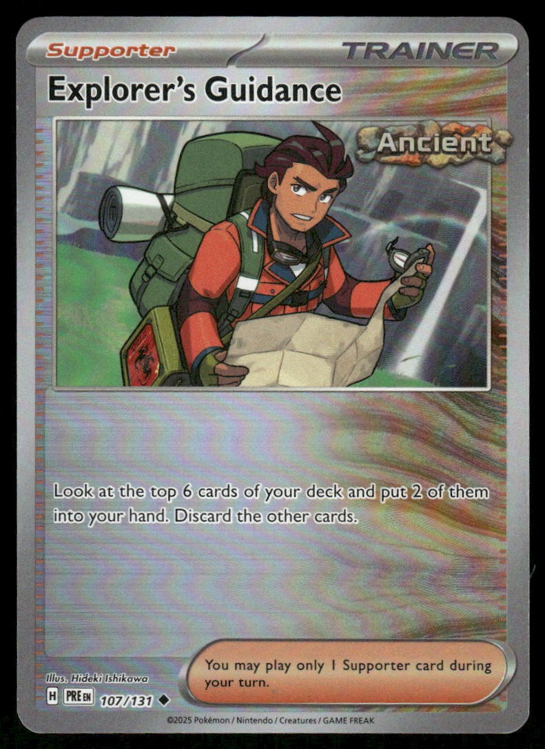 Pokemon Cards Explorer's Guidance 107/131 Reverse Holo Prismatic Evolutions NM0