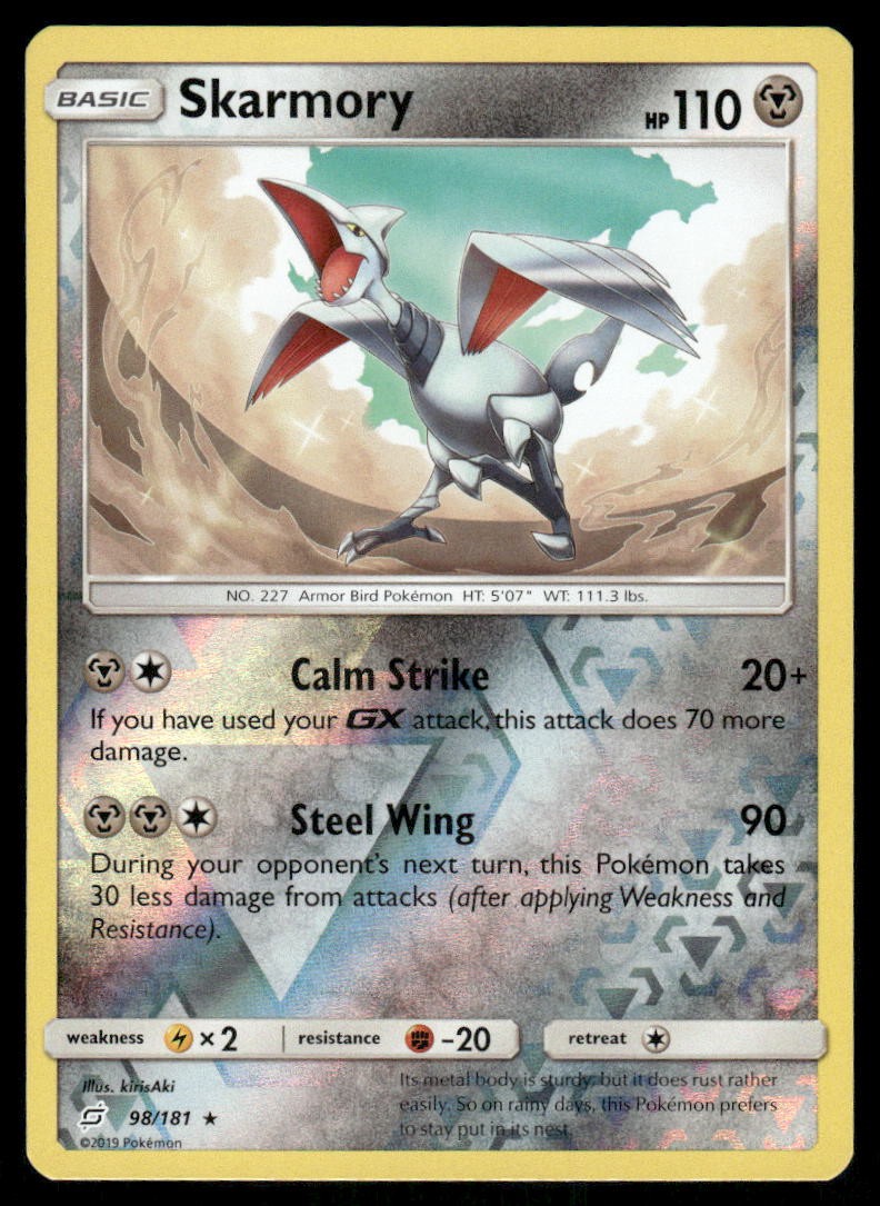 Pokemon Cards Skarmory 98/181 Reverse Holo Team Up Sun & Moon NM0