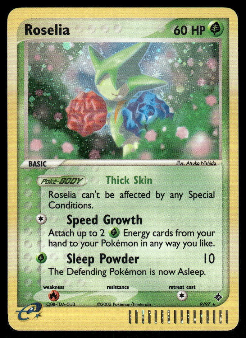 Pokemon Cards Roselia 9/97 Dragon Holo Rare LP0