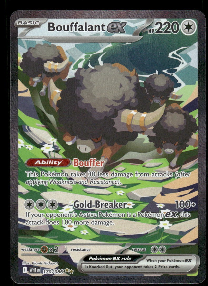 Pokemon Cards Bouffalant ex 170/086 White Flare Special Illustration Rare NM0