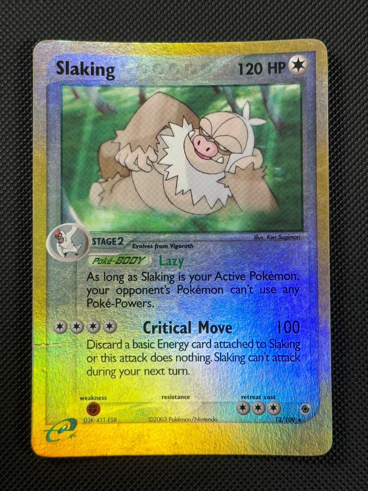 Slaking 12/109 REVERSE HOLO Pokémon Card EX Ruby & Sapphire Holo Rare0