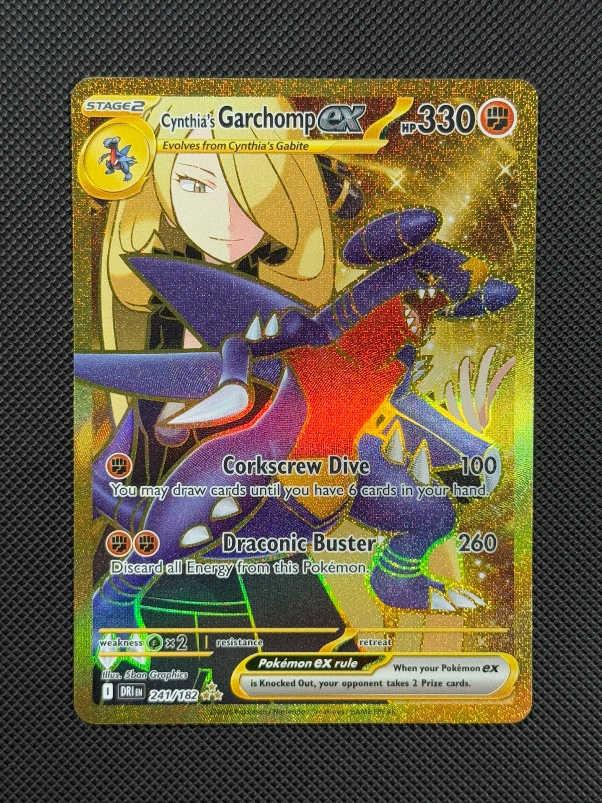 Pokémon Cards Cynthia's Garchomp ex 241/182 Destined Rivals Scarlet & Violet1