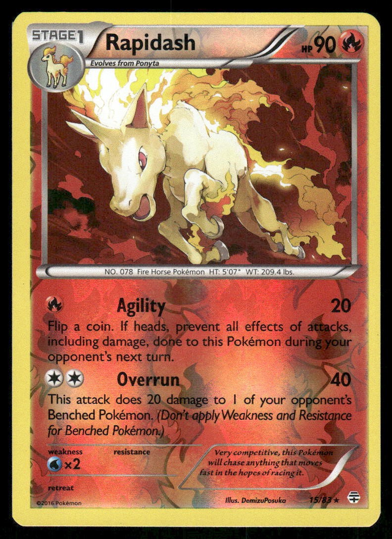 Pokemon Cards Rapidash 15/83 Reverse Holo Generations NM0