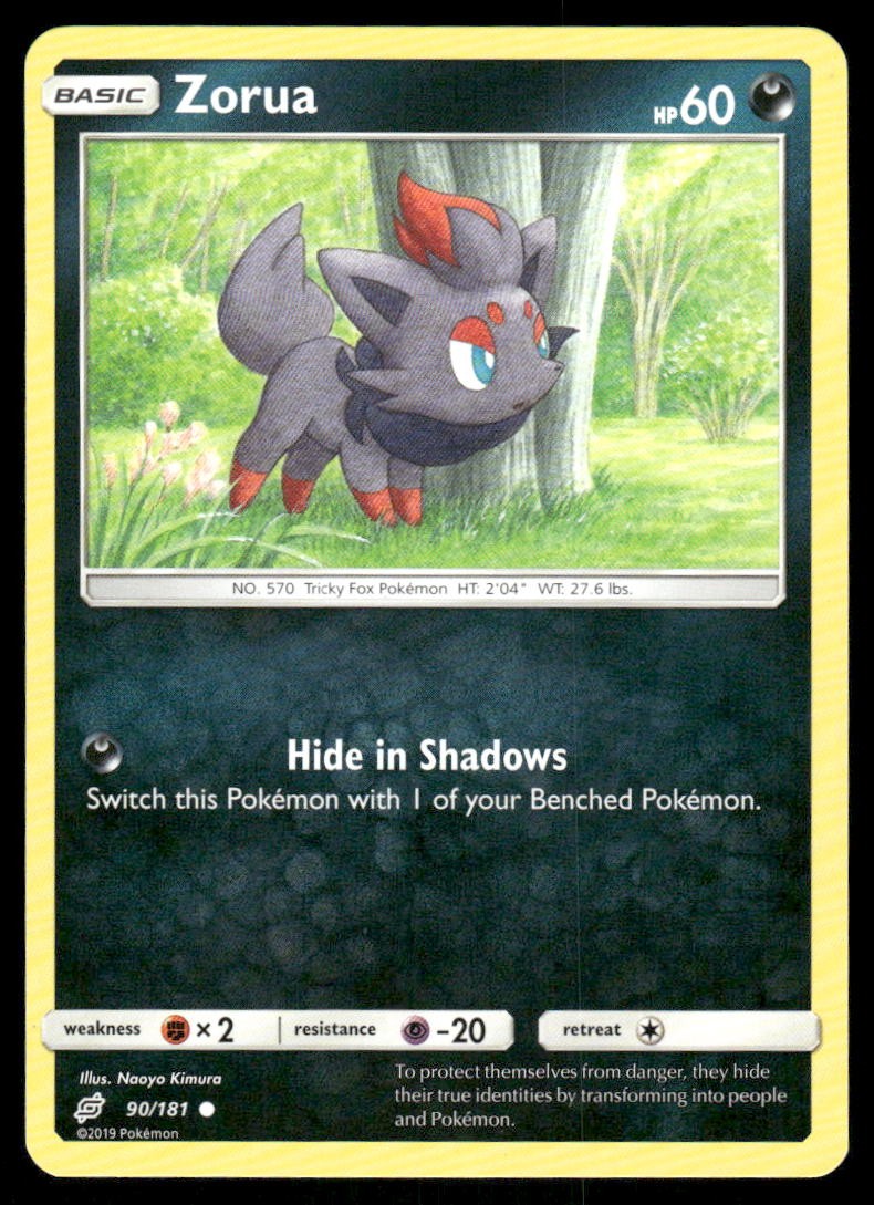 Pokemon Cards Zorua 90/181 Team Up Sun & Moon Common NM0