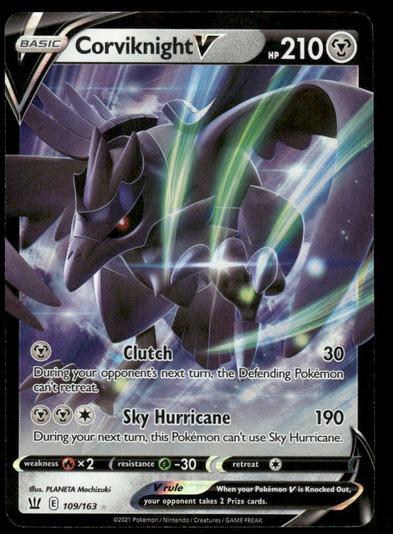 Pokemon Cards Corviknight V 109/163 Battle Styles Holo Rare V NM0